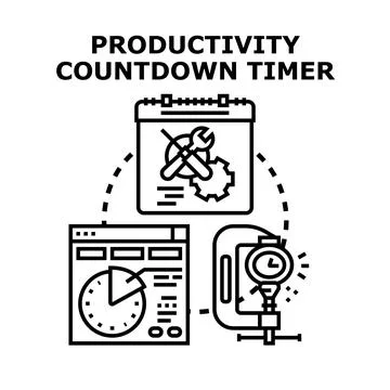 Productivity countdown timer concept illustration Stock Illustration