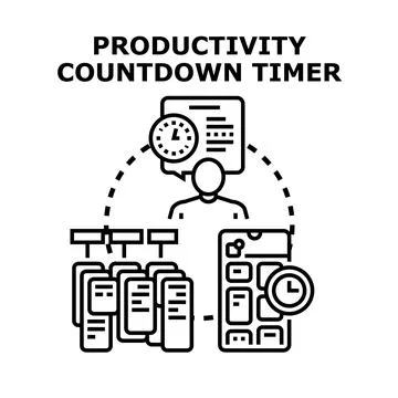 Productivity countdown timer concept for time management Stock Illustration