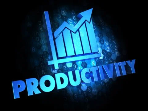 Productivity on Dark Digital Background. Stock Illustration