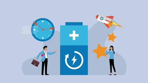Productivity, Efficiency, and Innovation Concept with Time and Energy Icons.. Stock Footage 302529743