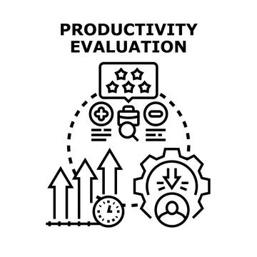 Productivity evaluation concept optimizing business performance Stock Illustration