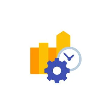 Productivity, flat icon on white イラスト素材