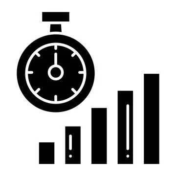 Productivity Graph Glyph Icon Stock Illustration