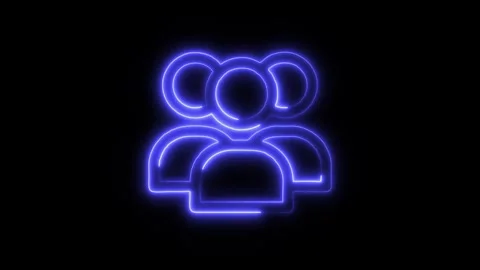 Productivity Group Outline Icon in HD Video Neon Animation Stock-Footage 304552827