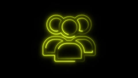 Productivity Group Outline Icon in HD Video Neon Animation Stock-Footage 304552828