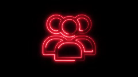 Productivity Group Outline Icon in HD Video Neon Animation Stock-Footage 304552829