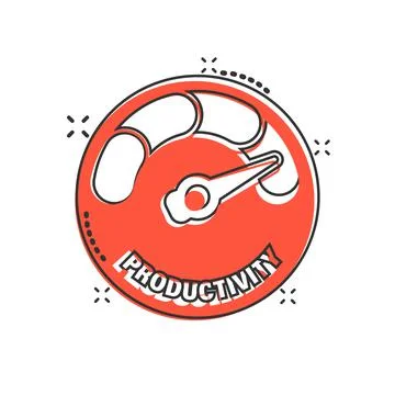 Productivity icon in comic style. Process strategy cartoon vector illustratio Stock Illustration