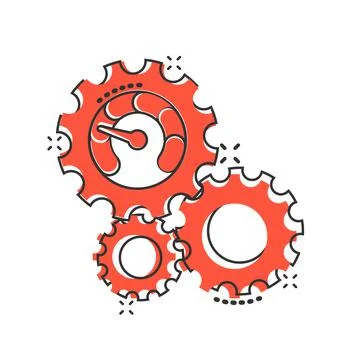 Productivity icon in comic style. Process strategy cartoon vector illustratio Stock Illustration