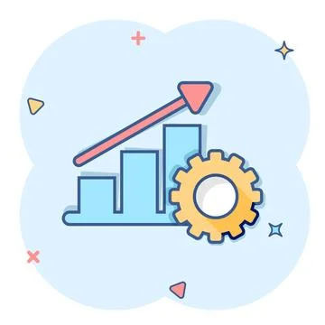 Productivity icon in comic style. Process strategy cartoon vector illustrat.. 스톡 일러스트
