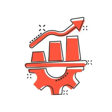 Productivity icon in comic style. Process strategy cartoon vector illustrat.. 스톡 일러스트