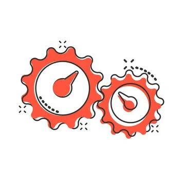 Productivity icon in comic style. Process strategy cartoon vector illustrat.. Stock Illustration