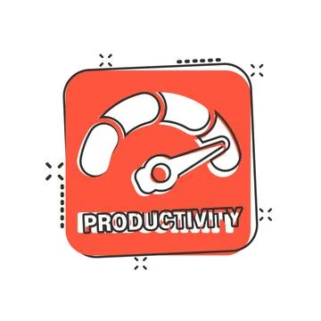 Productivity icon in comic style. Process strategy cartoon vector illustrat.. 스톡 일러스트