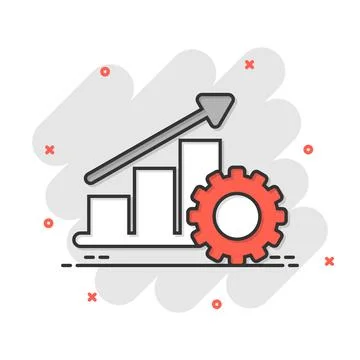 Productivity icon in comic style. Process strategy cartoon vector illustrat.. 스톡 일러스트