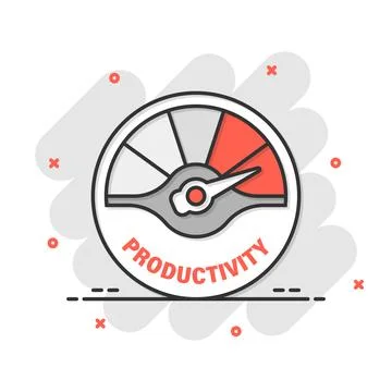 Productivity icon in comic style. Process strategy cartoon vector illustrat.. Stock Illustration