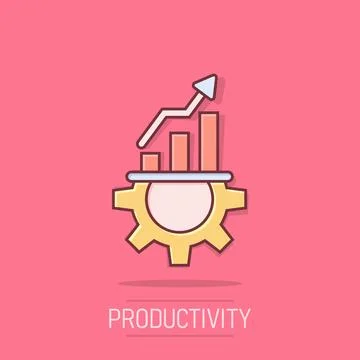 Productivity icon in comic style. Process strategy cartoon vector illustrat.. 스톡 일러스트