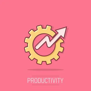 Productivity icon in comic style. Process strategy cartoon vector illustrat.. 스톡 일러스트