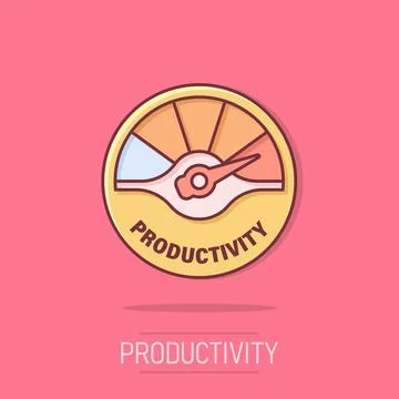 Productivity icon in comic style. Process strategy cartoon vector illustrat.. 스톡 일러스트