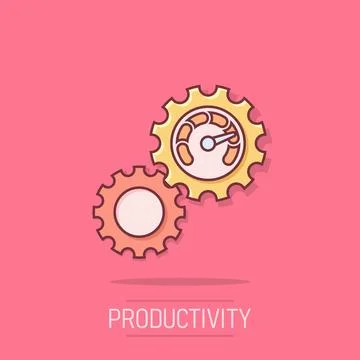 Productivity icon in comic style. Process strategy cartoon vector illustrat.. 스톡 일러스트