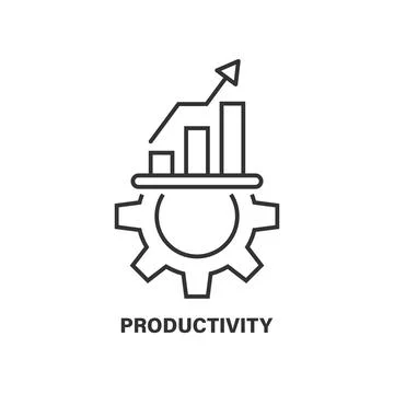 Productivity icon in flat style. Process strategy vector illustration on isol Illustrazione stock