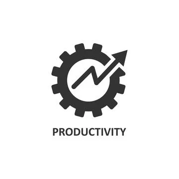 Productivity icon in flat style. Process strategy vector illustration on isol Ilustración de archivo