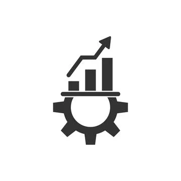 Productivity icon in flat style. Process strategy vector illustration on isol Illustrazione stock