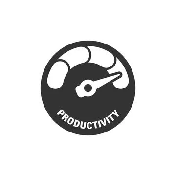 Productivity icon in flat style. Process strategy vector illustration on isol Ilustración de archivo