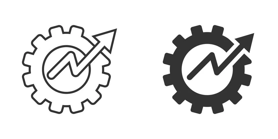 Productivity icon in flat style. Process strategy vector illustration on isol Stock Illustration