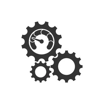 Productivity icon in flat style. Process strategy vector illustration on isol Illustrazione stock
