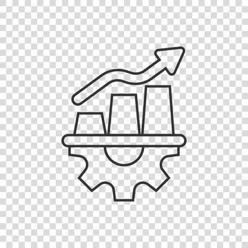 Productivity icon in flat style. Process strategy vector illustration on isol Stock Illustration