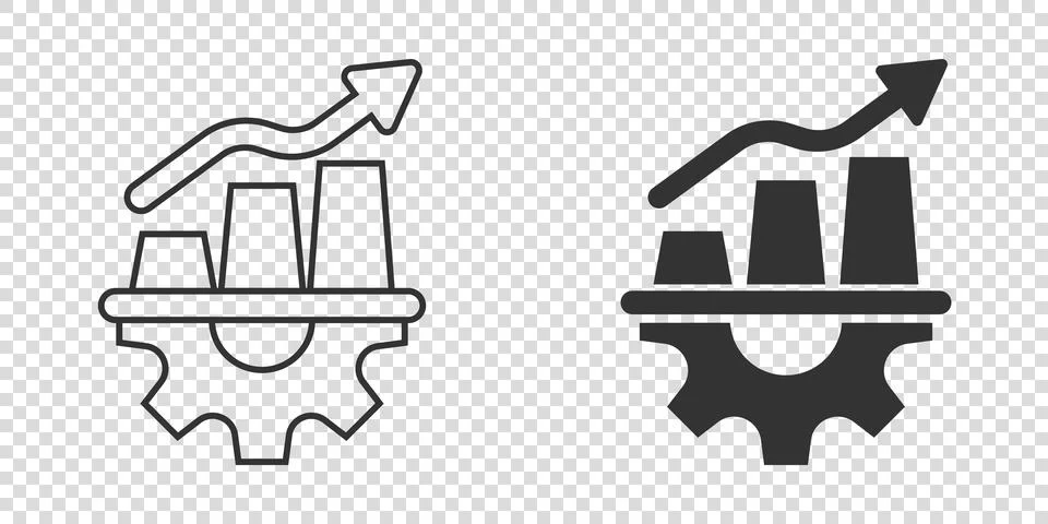 Productivity icon in flat style. Process strategy vector illustration on isol 스톡 일러스트