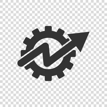 Productivity icon in flat style. Process strategy vector illustration on isol Ilustración de archivo