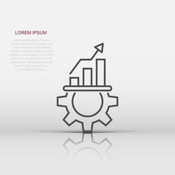 Productivity icon in flat style. Process strategy vector illustration on is.. Stock Illustration