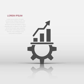 Productivity icon in flat style. Process strategy vector illustration on is.. Stock Illustration