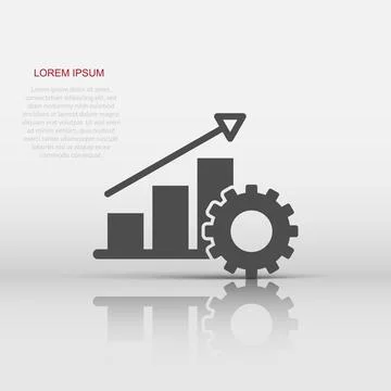 Productivity icon in flat style. Process strategy vector illustration on is.. Illustrazione stock