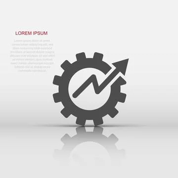 Productivity icon in flat style. Process strategy vector illustration on is.. Illustrazione stock