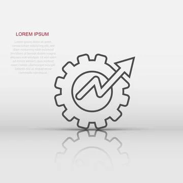 Productivity icon in flat style. Process strategy vector illustration on is.. 스톡 일러스트