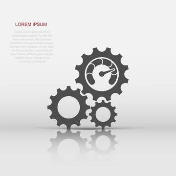Productivity icon in flat style. Process strategy vector illustration on is.. Stock Illustration