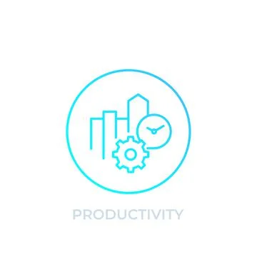 Productivity icon, linear style イラスト素材