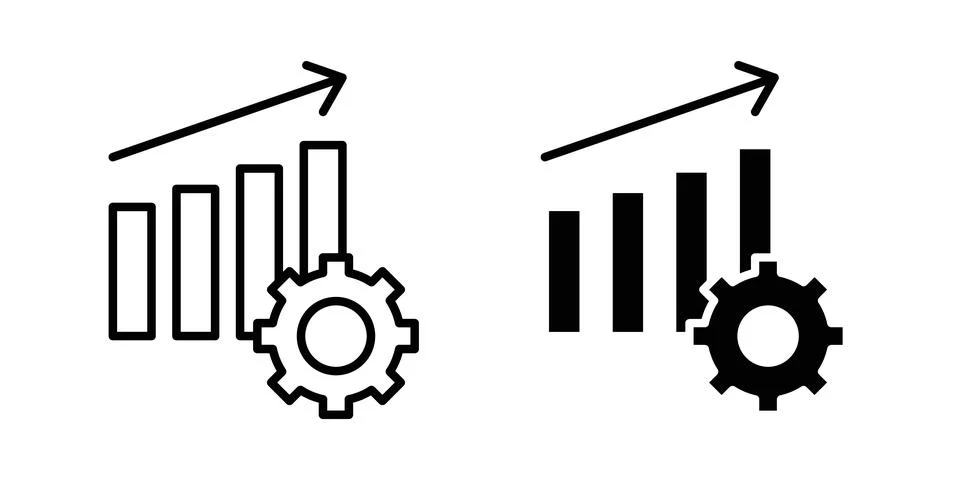 Productivity icon solid, line, and editable vector set. イラスト素材