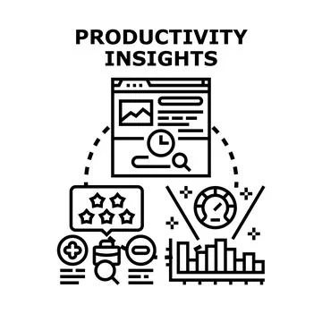 Productivity insights concept comparing performance and data analyzing Stock Illustration