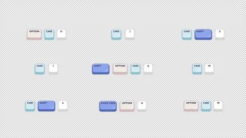 Productivity keyboard shortcut keys set animation Stock Footage 334659736