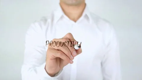 Productivity, Man Writing on Glass Stock Footage