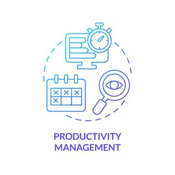 Productivity management blue gradient concept icon Stock Illustration