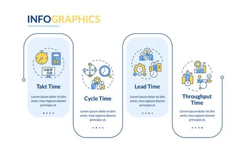 Productivity metrics rectangle infographic vector Stock Illustration