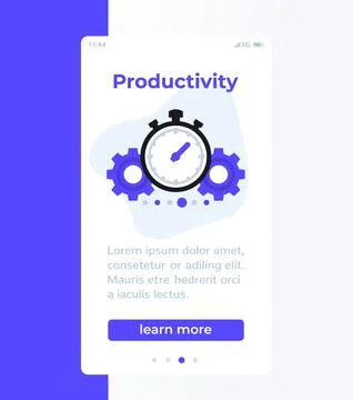 Productivity mobile banner with vector icon Stock Illustration