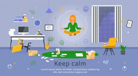 Productivity in Office Work Flat Vector Banner Stock Illustration