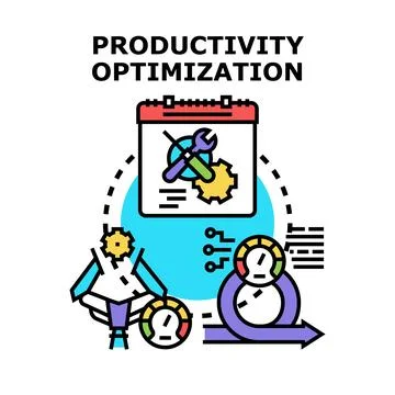 Productivity optimization concept illustrating efficient workflow and success Stock Illustration