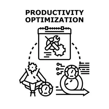 Productivity optimization concept illustrating efficient workflow and success Stock Illustration