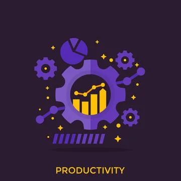 Productivity, productive capacity analytics vector illustration Stockillustratie