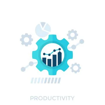 Productivity, productive capacity, performance analytics vector illustration Stockillustratie